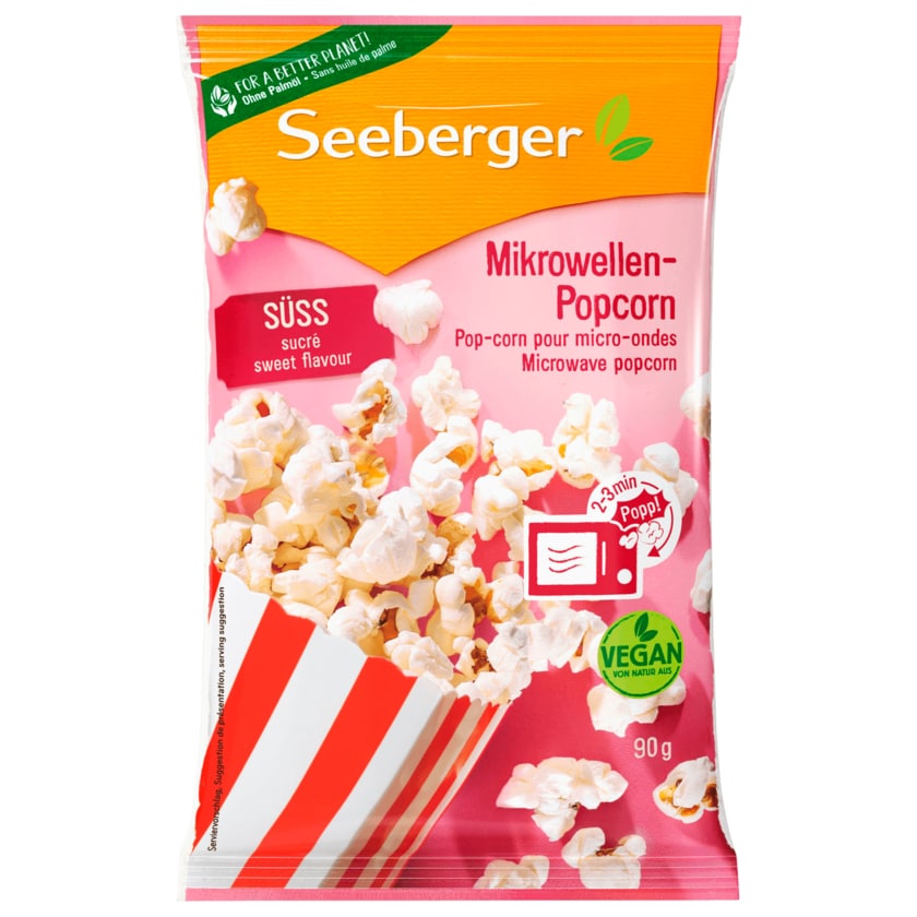 Seeberger Mikrowellen Popcorn süß vegan 90g